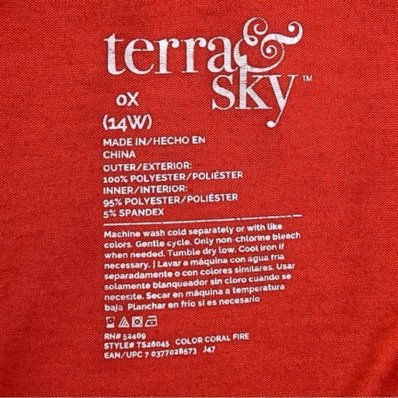 0x Terra And Sky Coral Orange Cold Shoulder Top Short Sleeve Stretch Lightweight - Picture 11 of 11